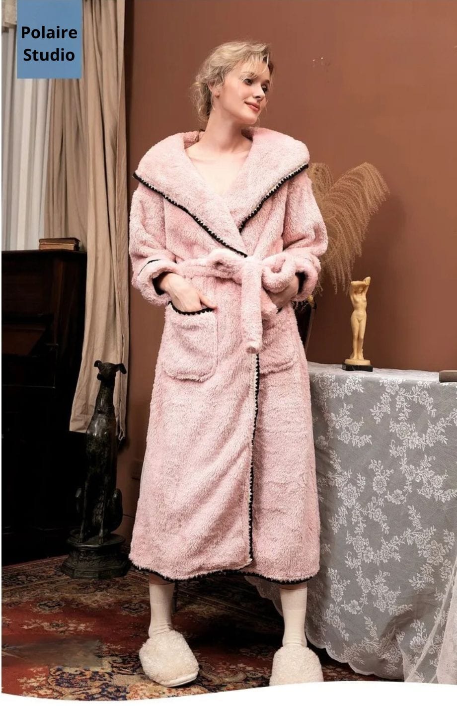  Robe De Chambre Femme Polaire | POLAIRE studio® ROSE / M