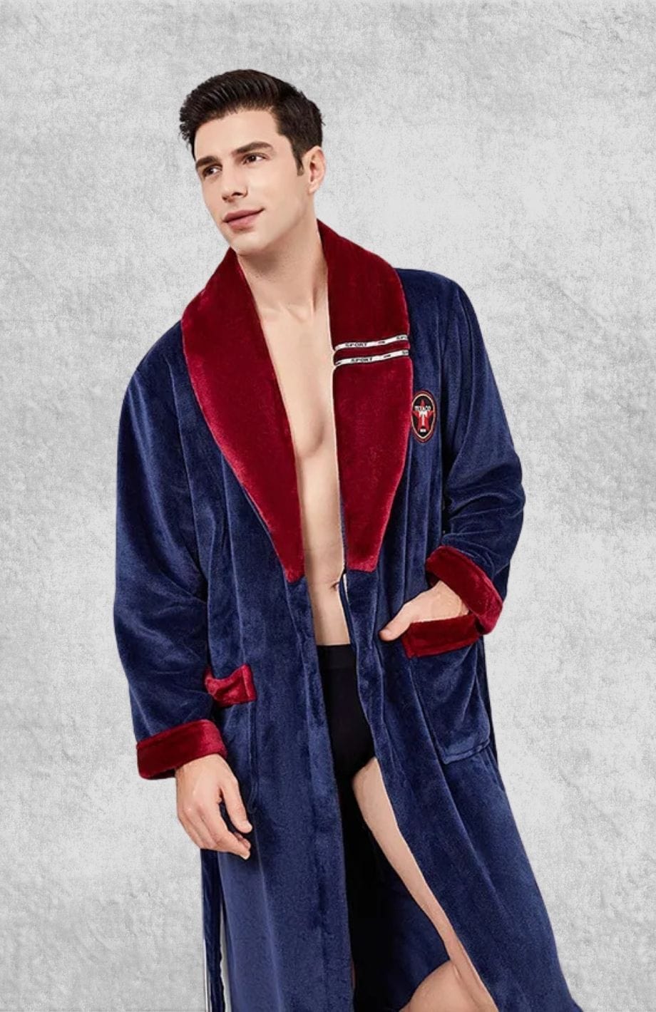 Robe De Chambre Homme Chaude Polaire | Polaire Studio BLEU MARRINE / L