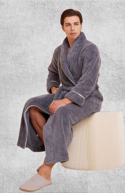 Robe De Chambre Homme En Laine Polaire | Polaire Studio GRIS FONCÉ / M(40-65kg)