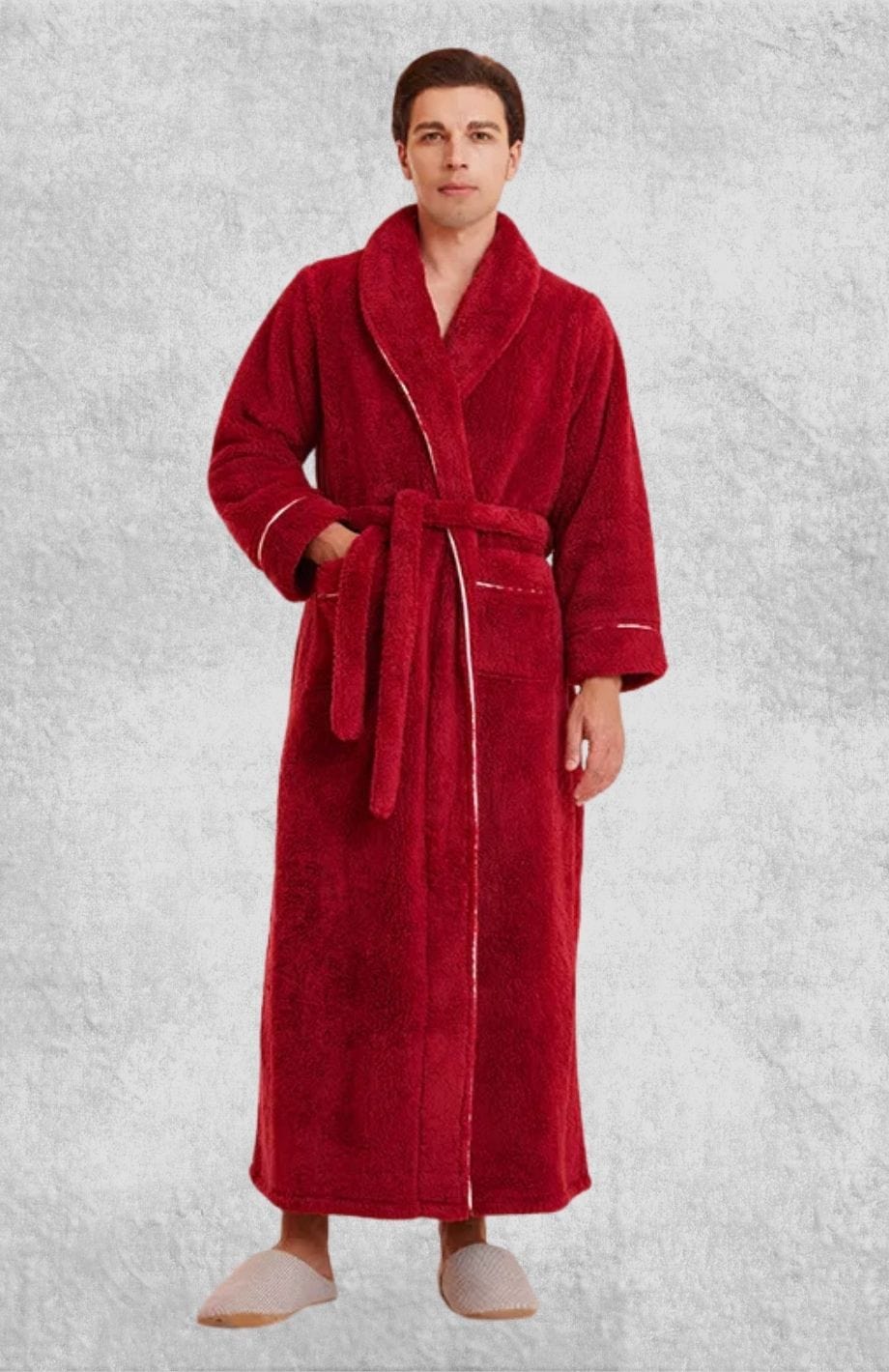 Robe De Chambre Homme En Laine Polaire | Polaire Studio ROUGE BORDEAUX / M(40-65kg)