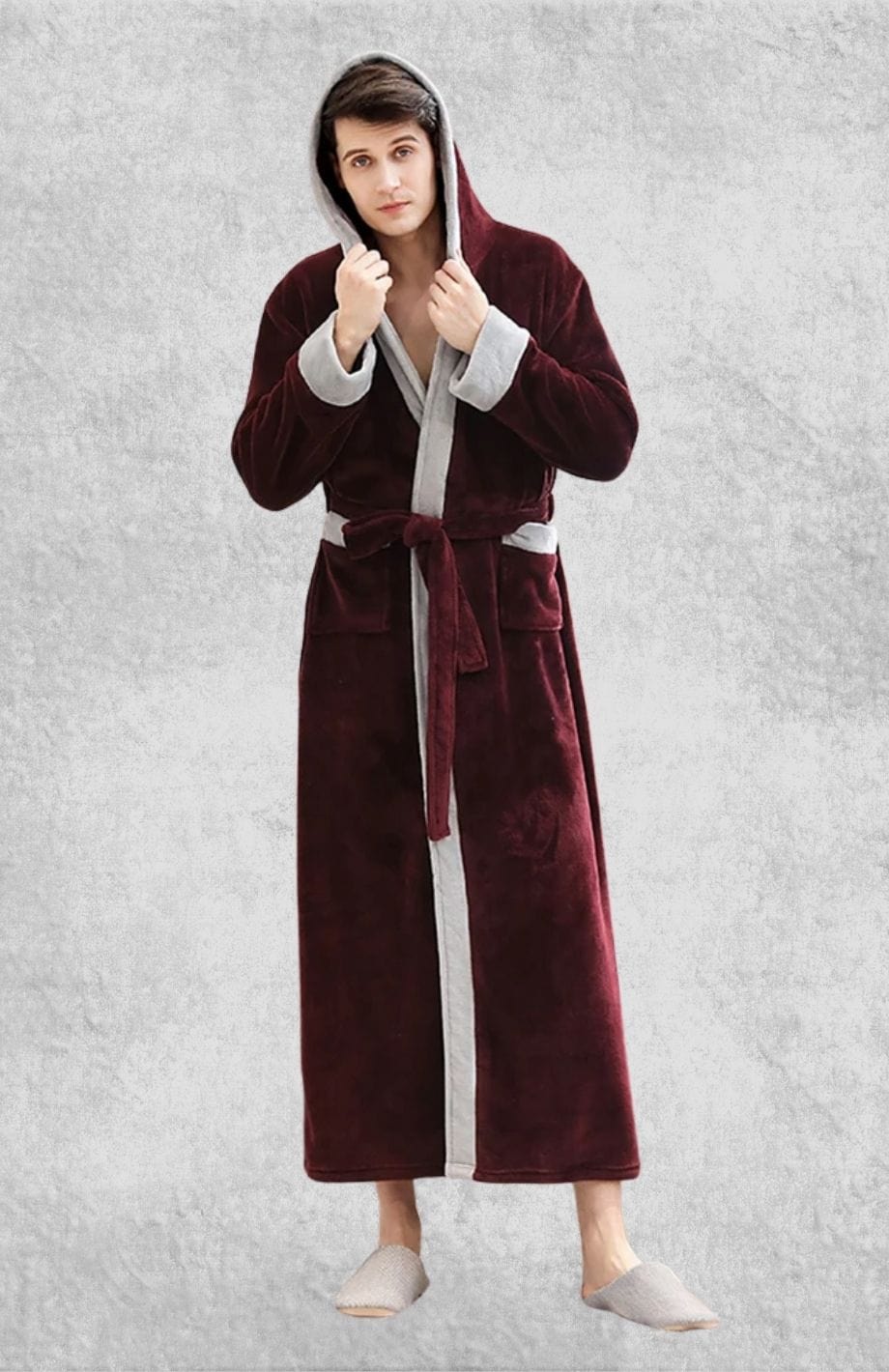 Robe De Chambre Homme Longue Polaire | Polaire Studio ROUGE BORDEAUX / M