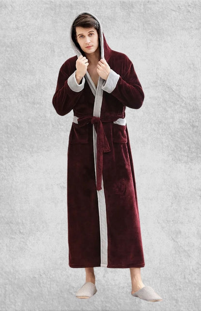 Robe De Chambre Homme Longue Polaire | Polaire Studio ROUGE BORDEAUX / M