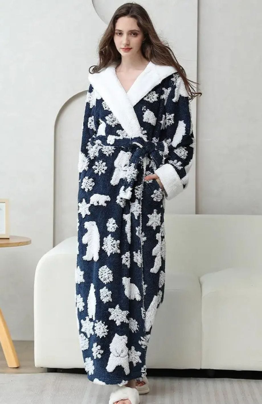 Robe De Chambre Noël | POLAIRE studio® BLEU MARINE / M