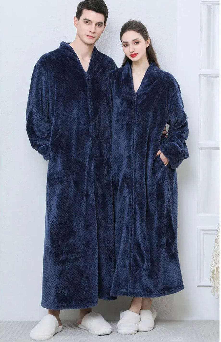 Robe De Chambre Polaire Avec Fermeture Éclair | POLAIRE studio® BLEU MARINE / M