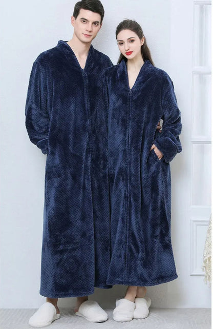 Robe De Chambre Polaire Avec Fermeture Éclair | POLAIRE studio® BLEU MARINE / M