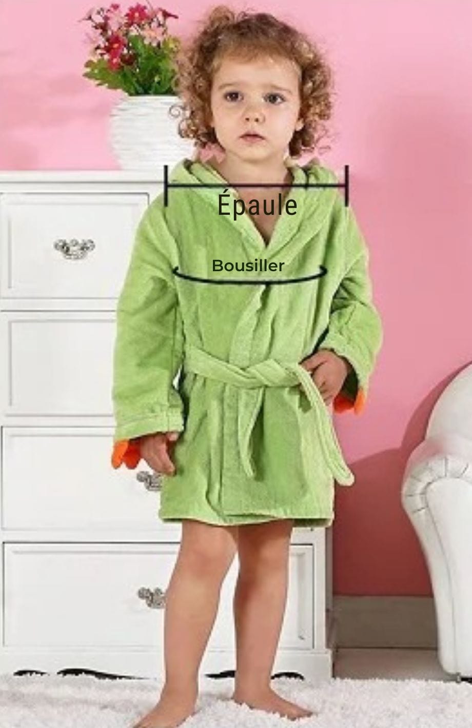 Robe De Chambre Polaire Bébé Fille | POLAIRE studio® VERT / S 1-3 ANS
