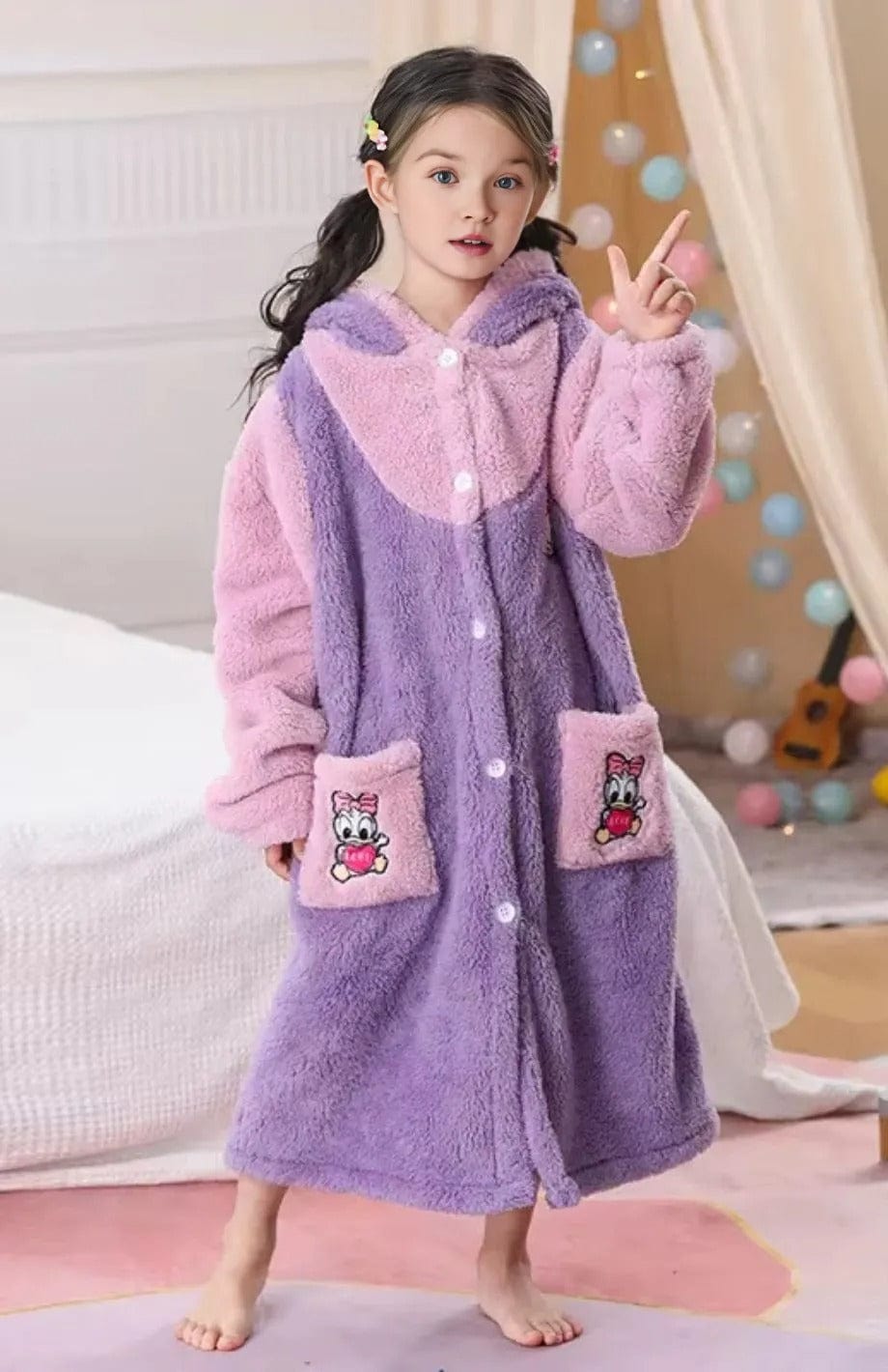 Robe De Chambre Polaire Enfant | POLAIRE studio® VIOLET / 8 (85-95cm)