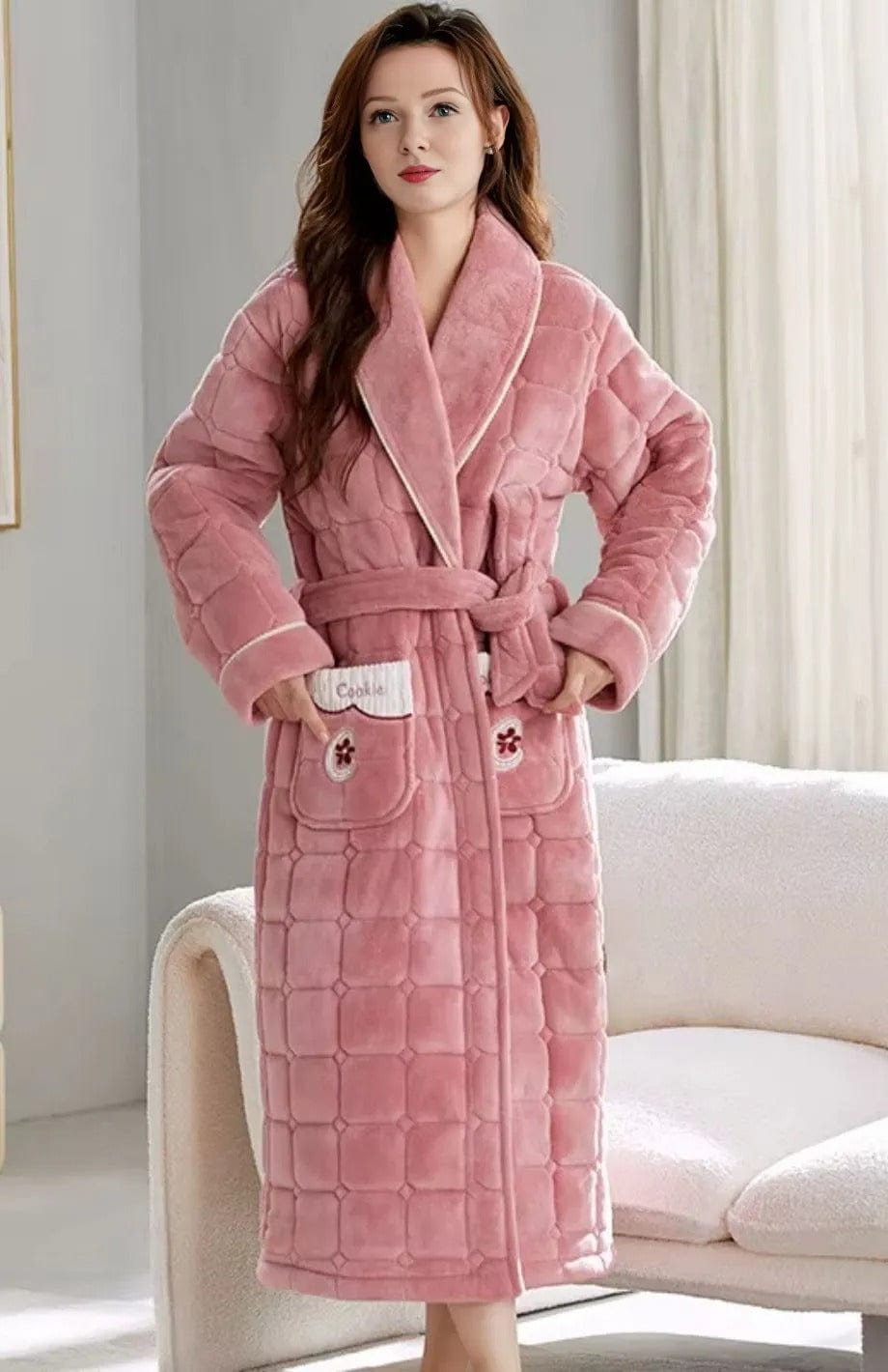 Robe De Chambre Polaire Femme 130 Cm | POLAIRE studio® ROSE CLAIR / M