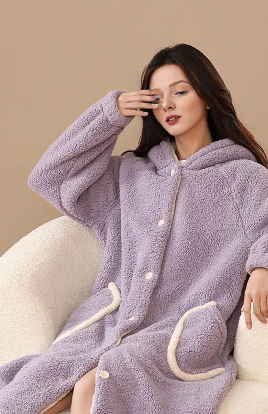 Robe De Chambre Polaire Femme Avec Boutons | POLAIRE studio®