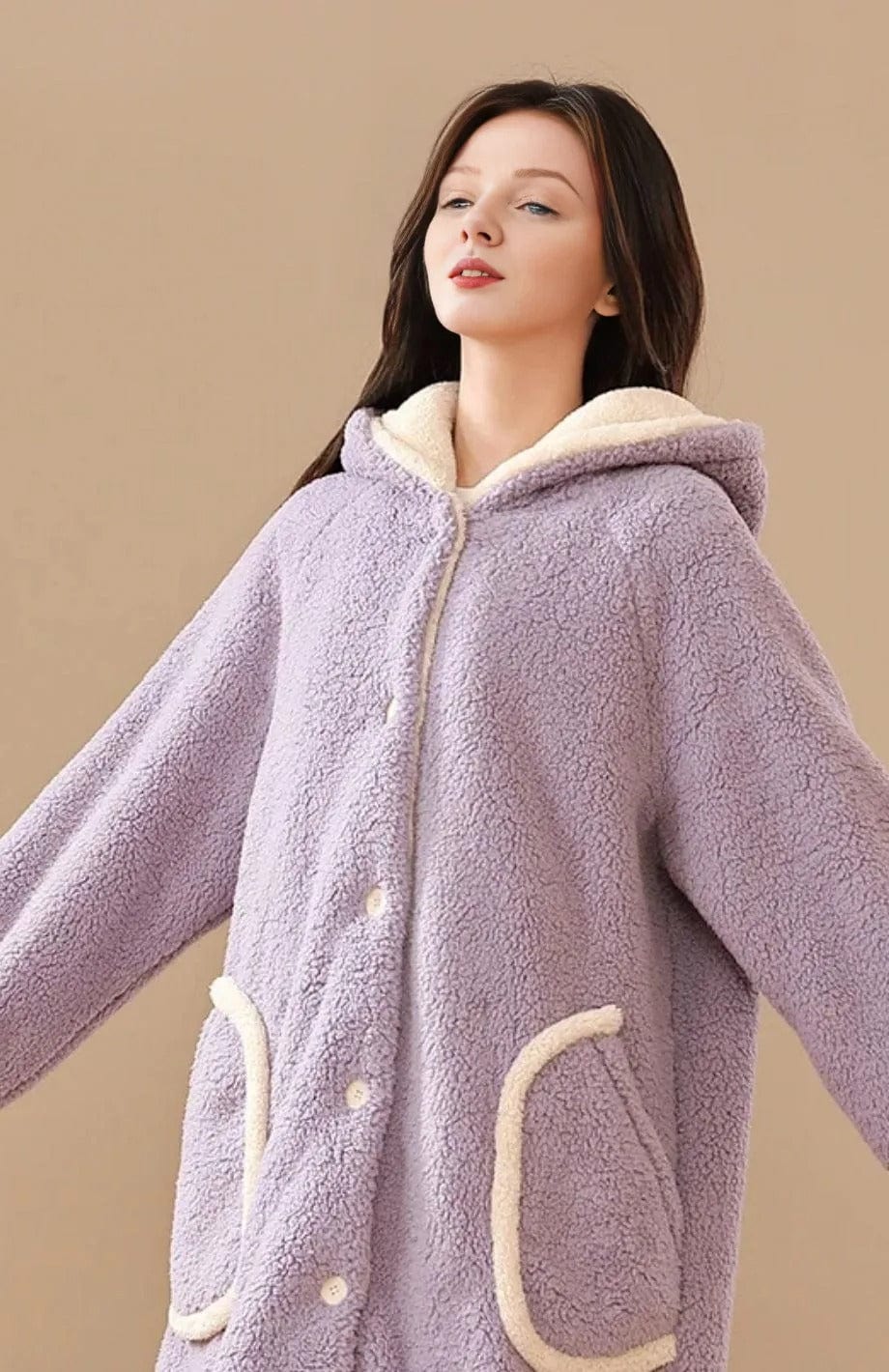 Robe De Chambre Polaire Femme Avec Boutons | POLAIRE studio®