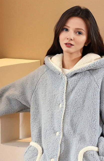 Robe De Chambre Polaire Femme Avec Boutons | POLAIRE studio®