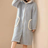 Robe De Chambre Polaire Femme Avec Boutons | POLAIRE studio® BLEU / M-160cm-40-60kg