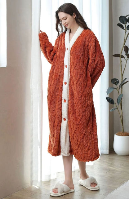 Robe De Chambre Polaire Femme Boutonnée | POLAIRE studio®