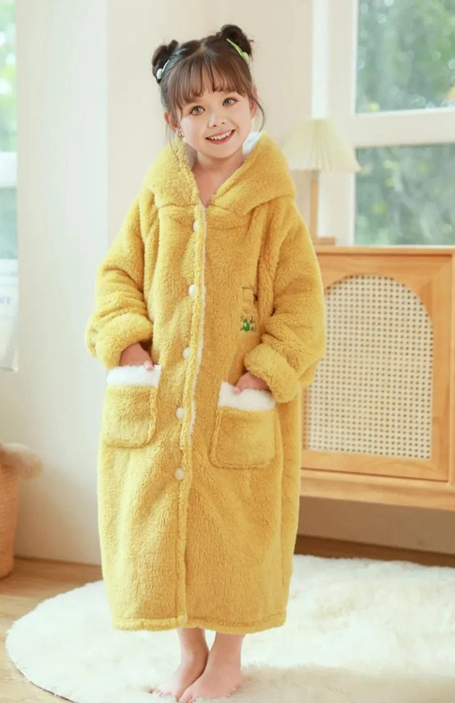 Robe De Chambre Polaire Fille | POLAIRE studio® JAUNE / 5