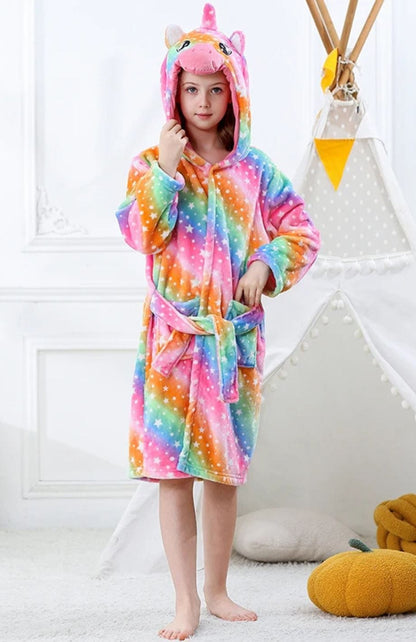 Robe De Chambre Polaire Fillette | POLAIRE studio® LICORNE / 6-7 ANS