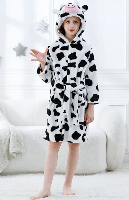 Robe De Chambre Polaire Fillette | POLAIRE studio® VACHE / 6-7 ANS