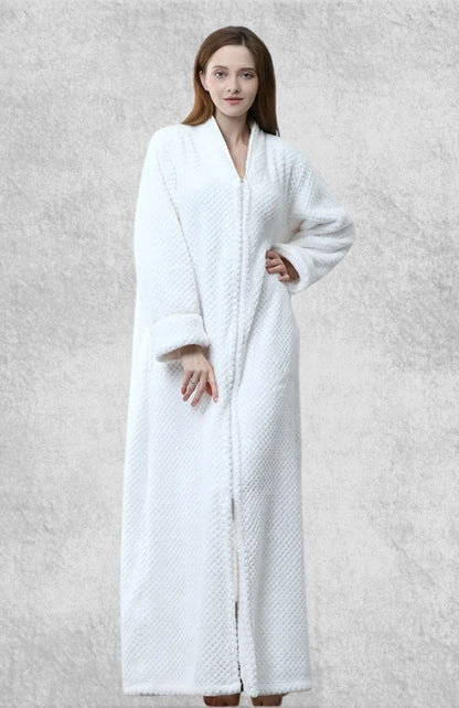 Robe De Chambre Polaire Zippée Femme | Polaire Studio BLANC / M