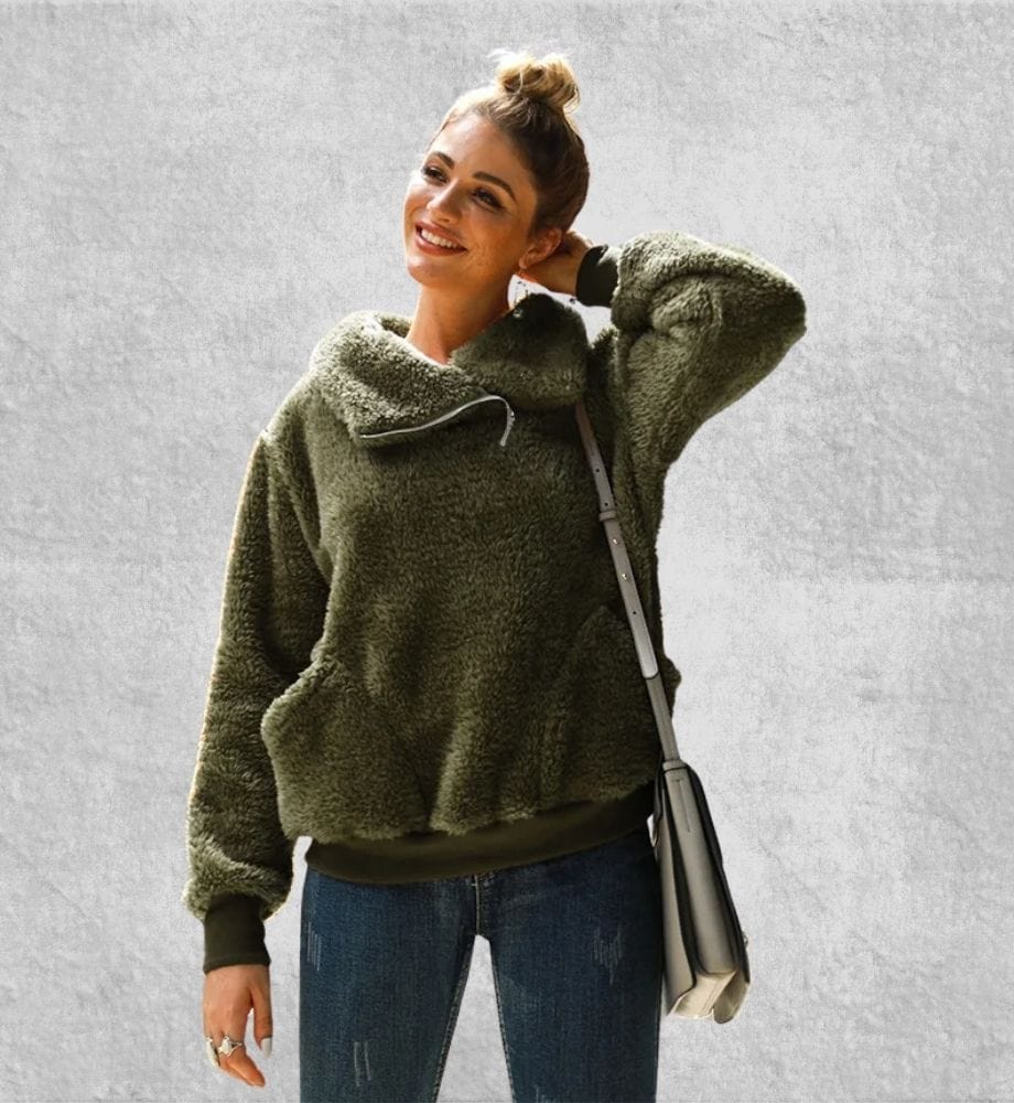 Sweat Doublé Polaire Femme | Polaire Studio VERT MILITAIRE / S