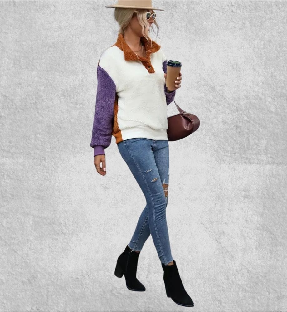 Sweat Plaid Polaire Femme | Polaire Studio