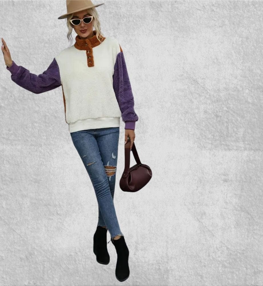 Sweat Plaid Polaire Femme | Polaire Studio