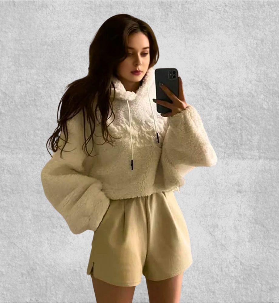 Sweat Polaire Femme Chic | Polaire Studio BLANC CASSÉ / M