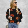 Sweat Polaire Femme Sans Capuche | Polaire Studio NOIR ORANGE / S