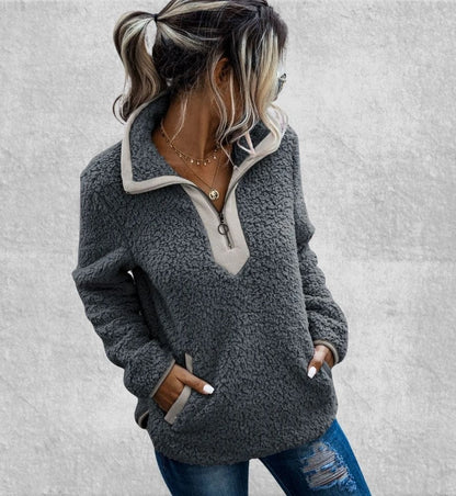 Sweat Zippé Polaire Femme | Polaire Studio GRIS FONCÉ / S