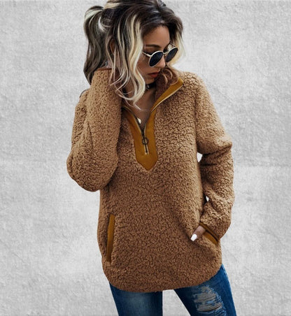 Sweat Zippé Polaire Femme | Polaire Studio MARRON / S