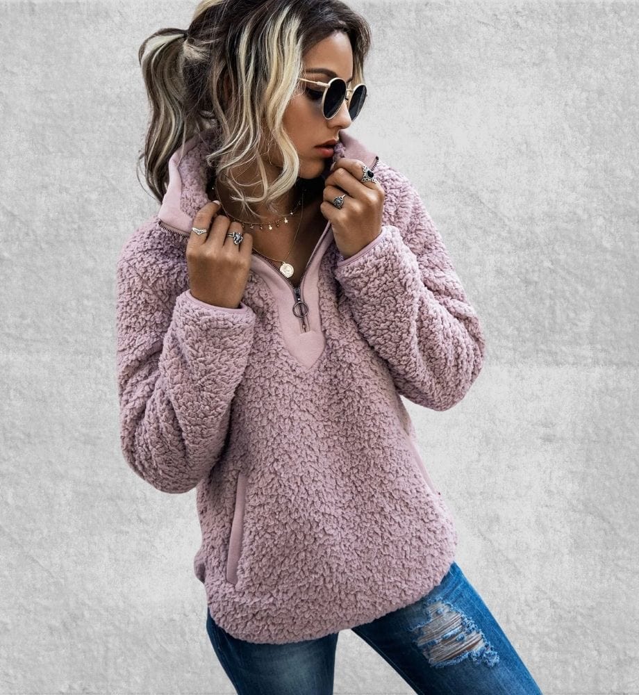 Sweat Zippé Polaire Femme | Polaire Studio ROSE / S