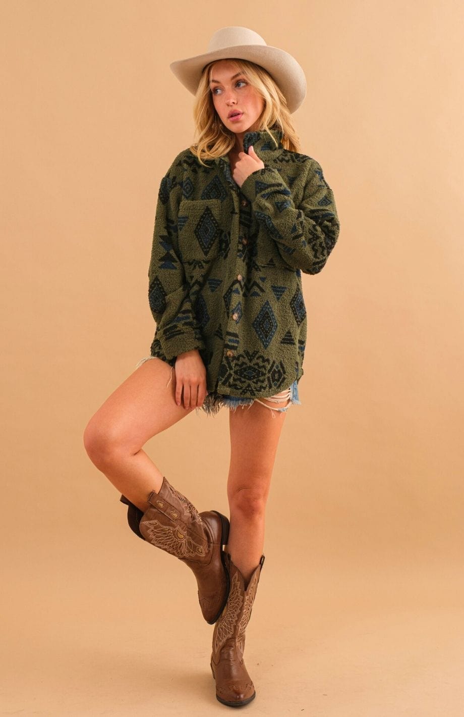 Veste En Peluche Femme | Polaire Studio VERT MILITAIRE / S