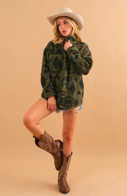 Veste En Peluche Femme | Polaire Studio VERT MILITAIRE / S