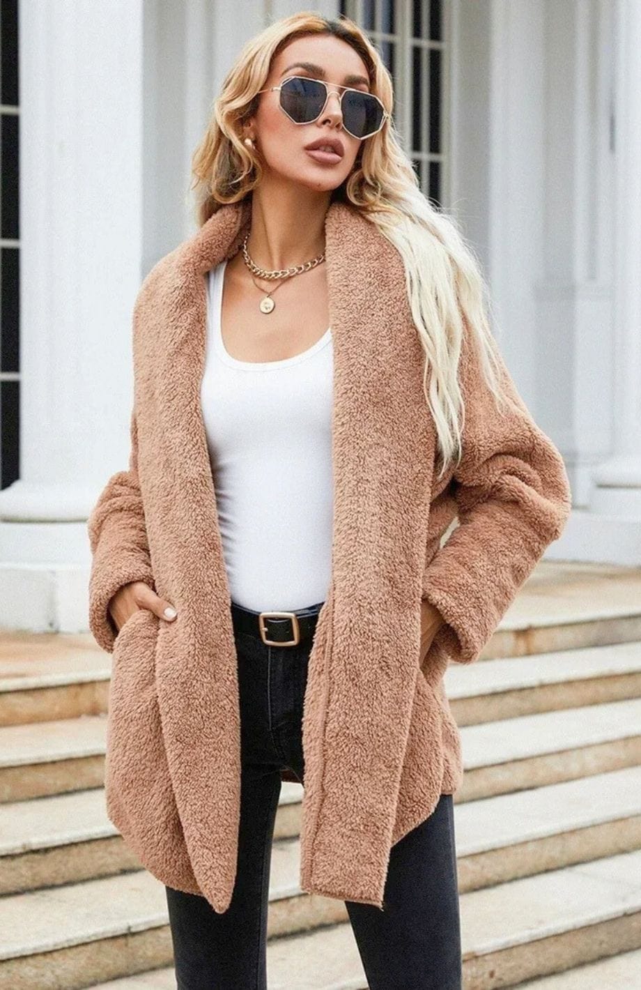 Veste Polaire Marron Pour Femme